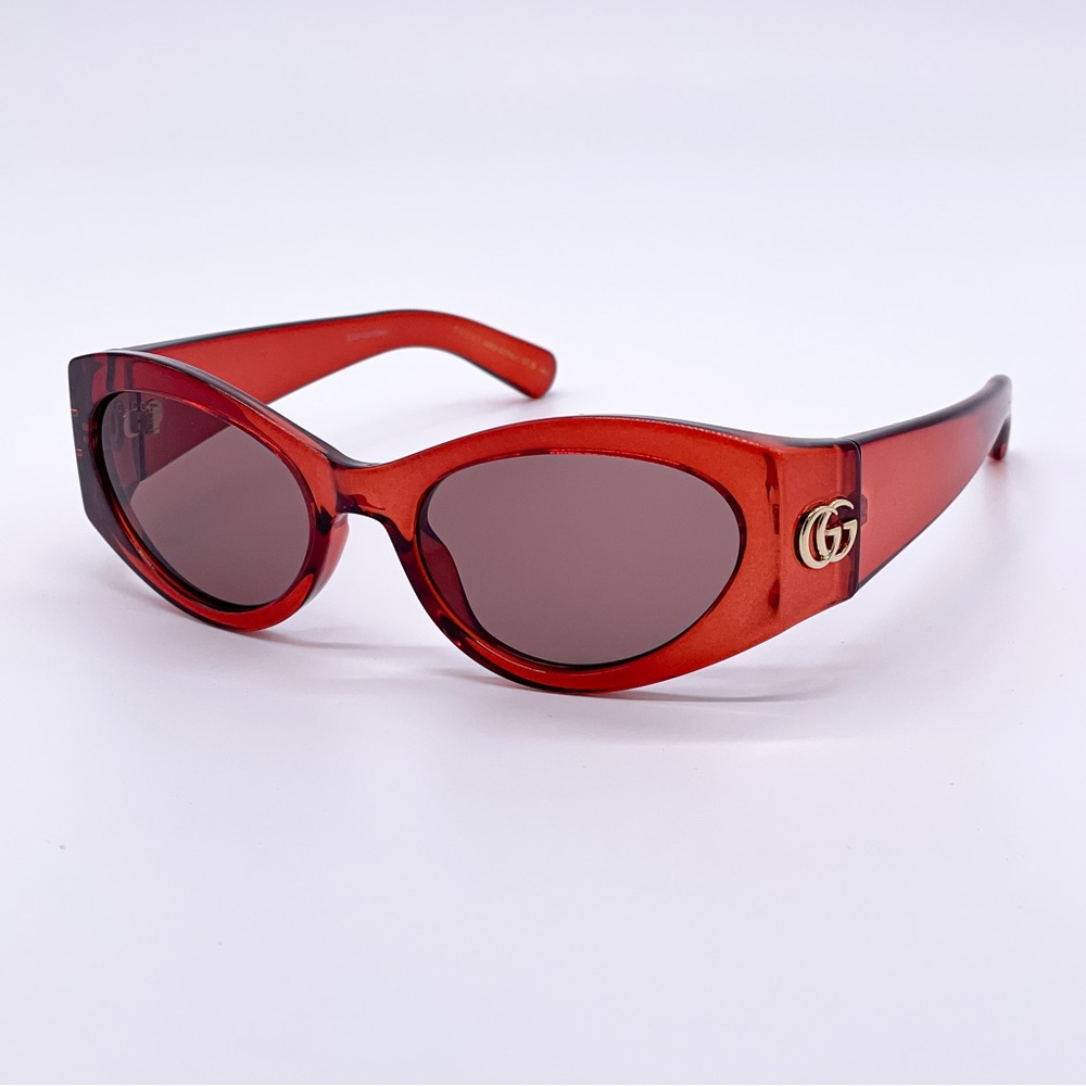 NEW GUCCI GG1401S 003 RED WOMEN OVAL SUNGLASSES - Picture 3 of 11